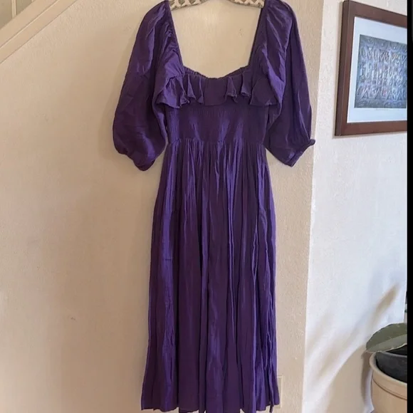 RARE Free People | Oasis Midi Dress in Petunia | Large - Picture 13 of 15